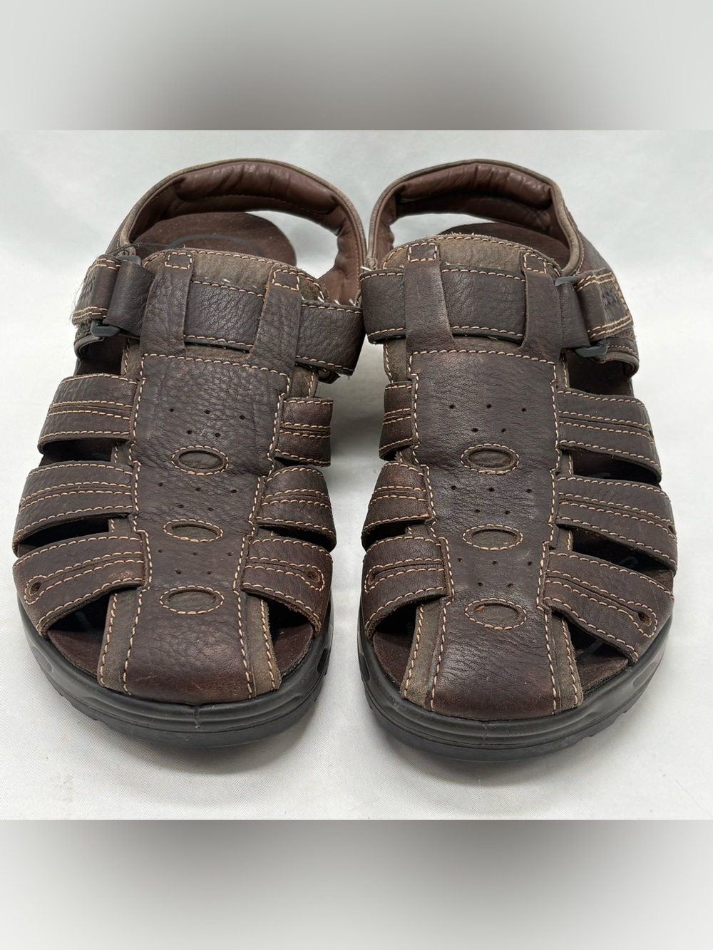 ECCO Fisherman Sandal Men's US 7-7.5 EU 41 Women 10 Brown Leather Close Toe